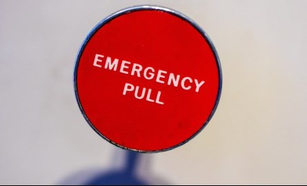 close up of emergency pull